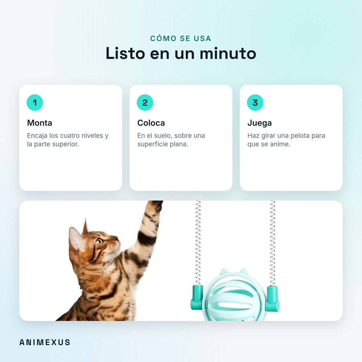 Cómo se usa PlayTower en tres pasos: montar, colocar y jugar