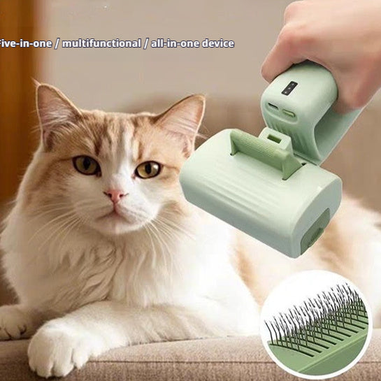 Cepillo aspirador GroomVac cepillando a un gato