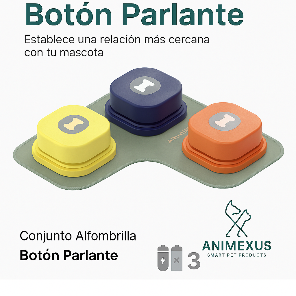 Establece una relación más cercana. Conjunto 3 botones más alfombrilla