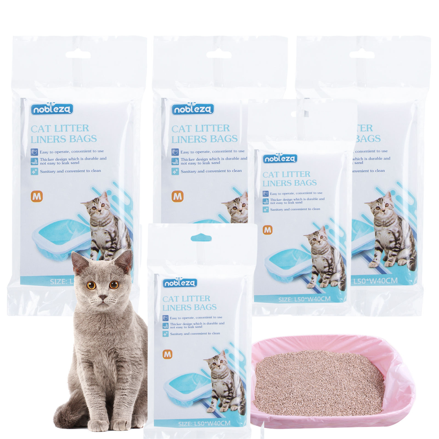 Bolsas para arenero Nobleza — Pack 60