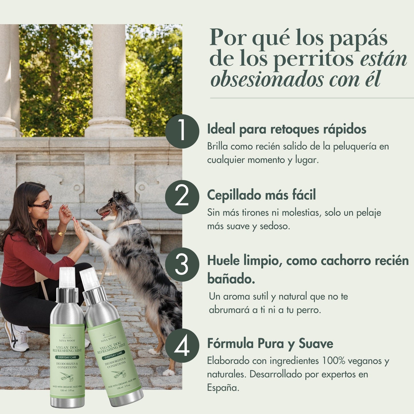 FreshMist — Spray desodorizante para perro entre baños (150 ml)