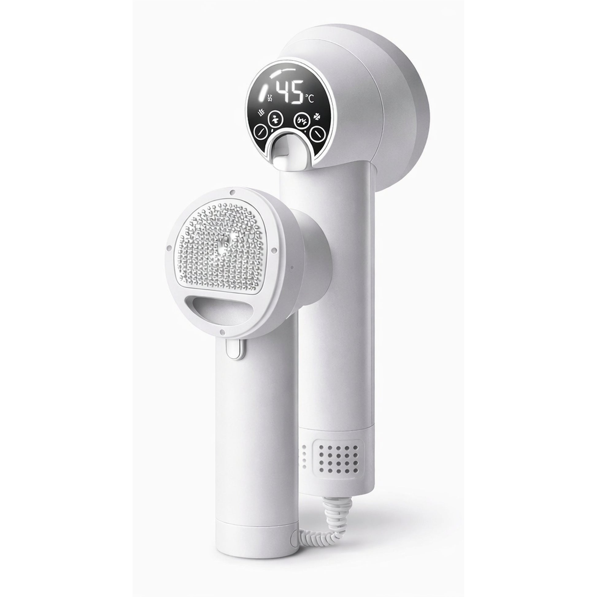 GroomDry 2-en-1, secador y cepillo para mascotas, packshot sobre fondo blanco