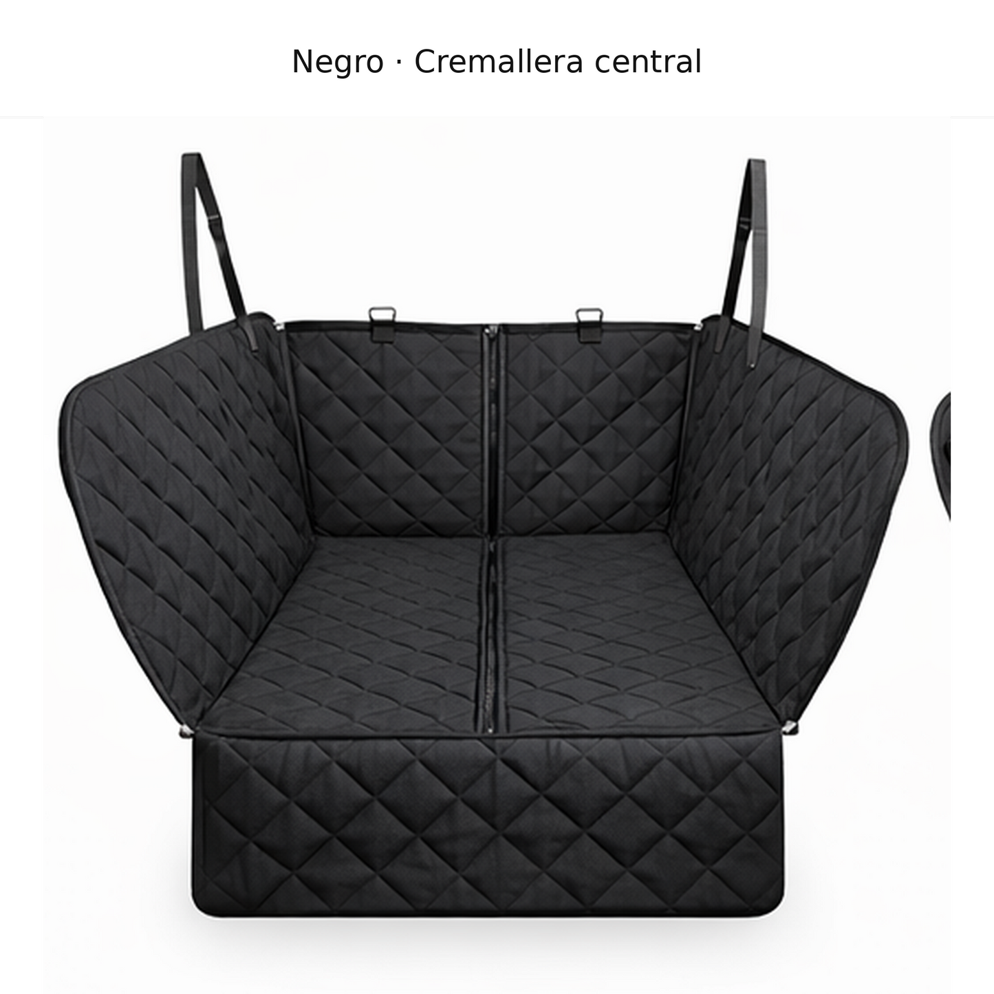 Protector de asiento trasero para coche tipo hamaca, variante Negro con cremallera central