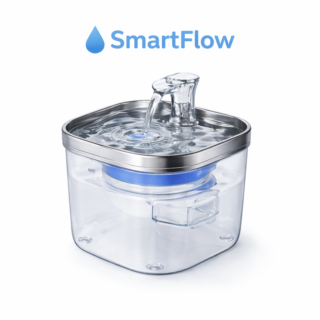 SmartFlow (continuo) fuente automática 2 L con bandeja de acero inoxidable 304 para gatos y perros