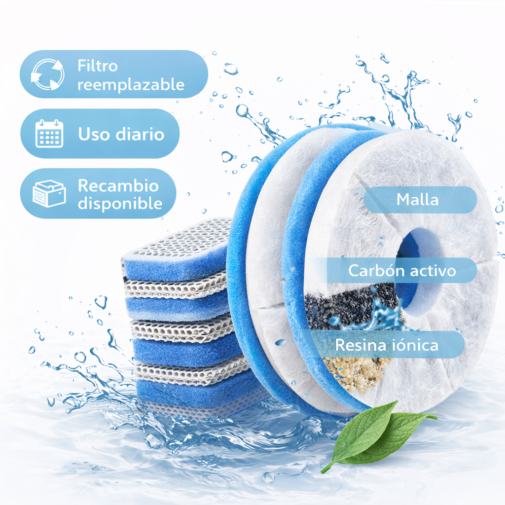 Filtro reemplazable para SmartFlow+: capas con carbón activo y resina iónica (recambio disponible)