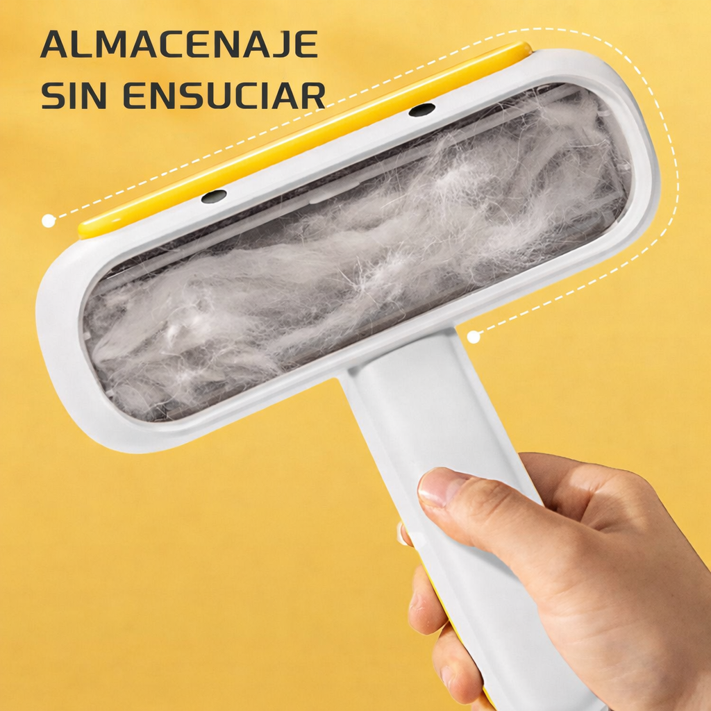 Compartimento de recogida del rodillo quitapelos reutilizable con pelo almacenado