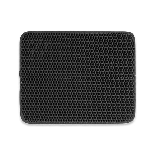 Alfombrilla atrapa-arena para gatos de doble capa EVA, color negro