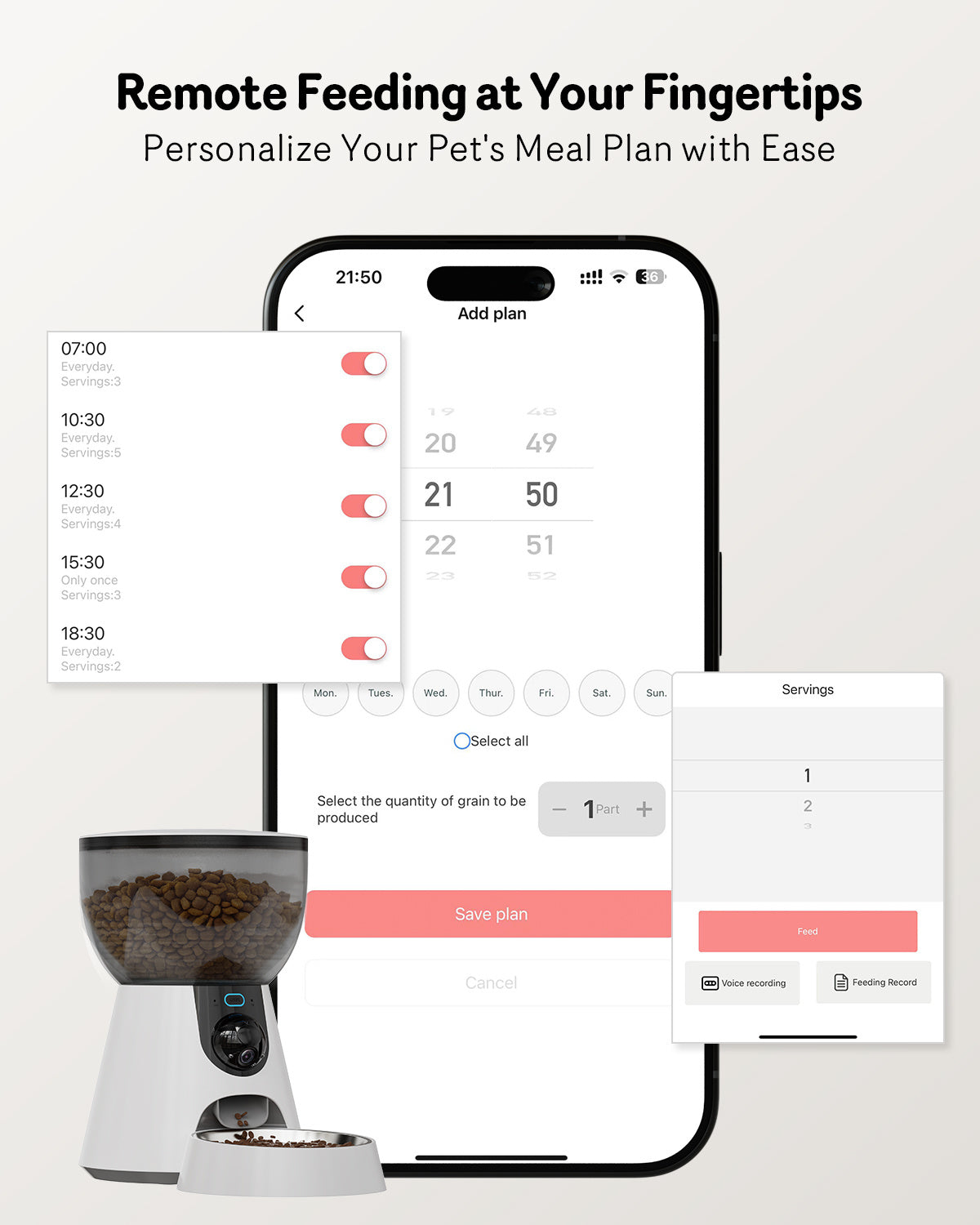 Animexus FeederCam Pro | Comedero Automático c/ Cámara 2K, Audio y Porciones