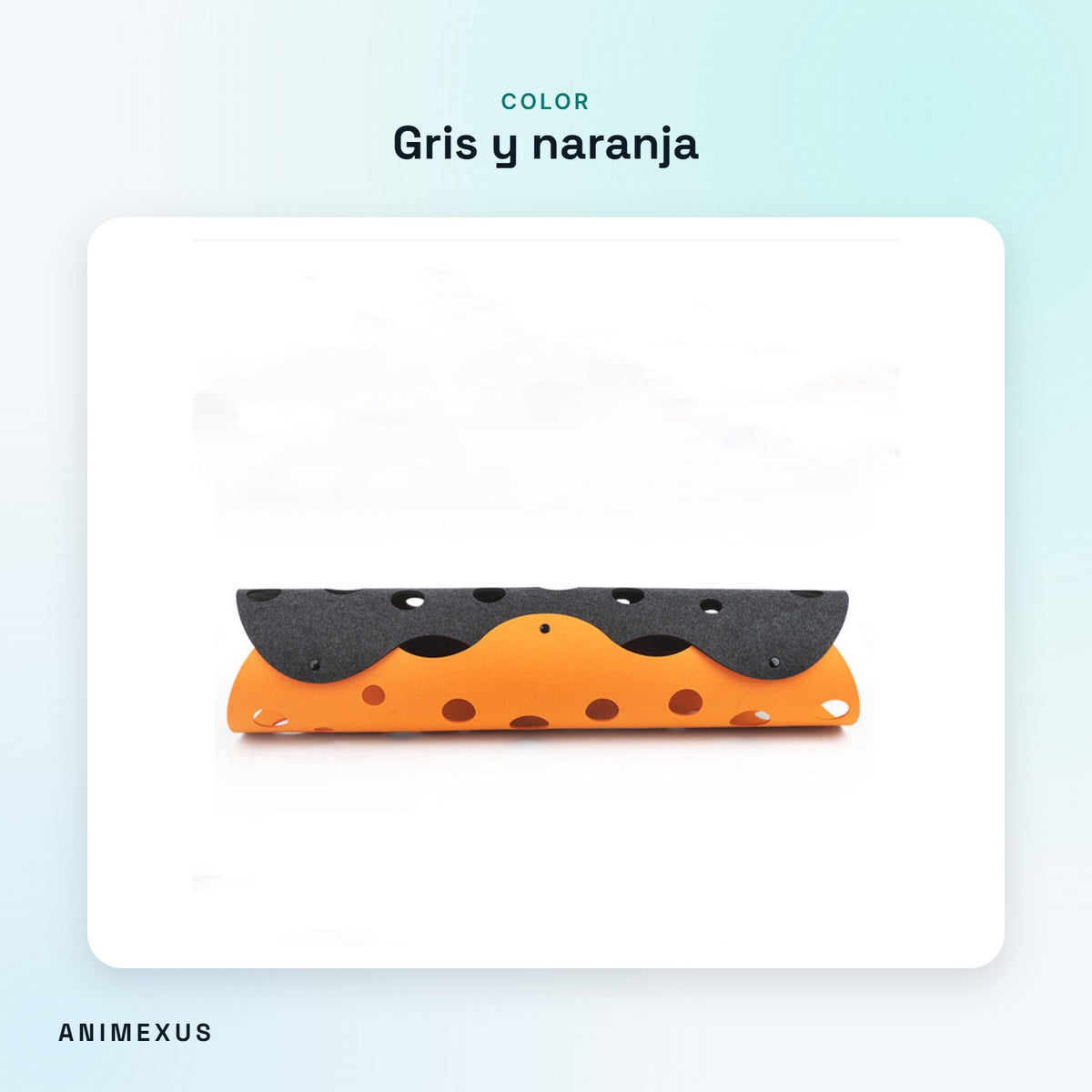 Túnel de fieltro FeltTunnel gris y naranja