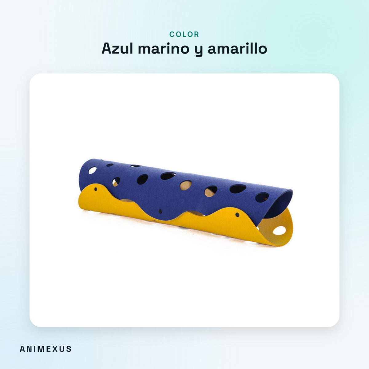 Túnel de fieltro FeltTunnel azul marino y amarillo