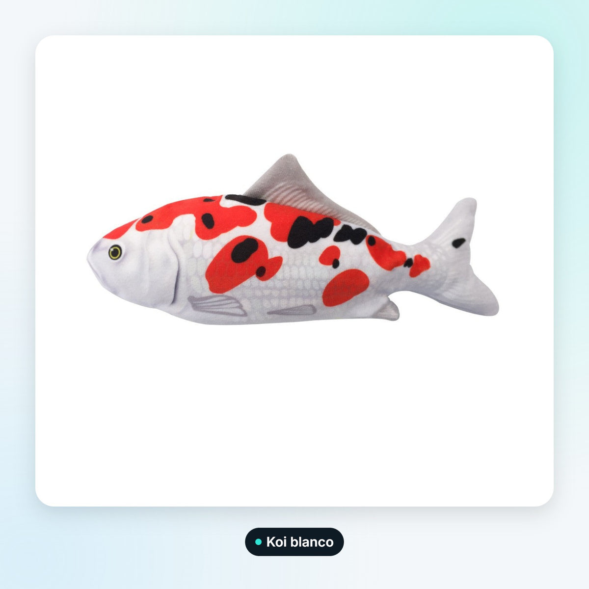 KickFish modelo Koi blanco: pez de peluche interactivo que coletea para gatos