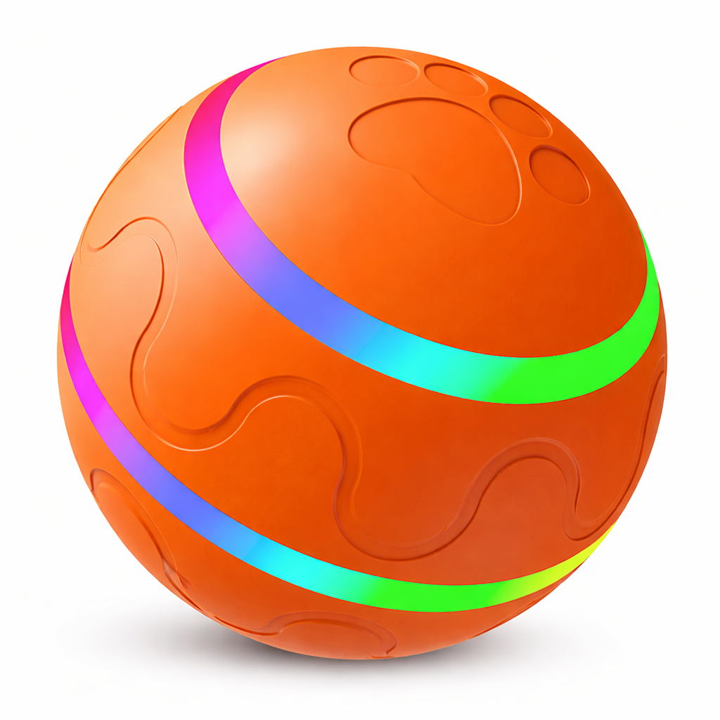OrbitBall Pro (automática): pelota interactiva para gatos sobre fondo blanco