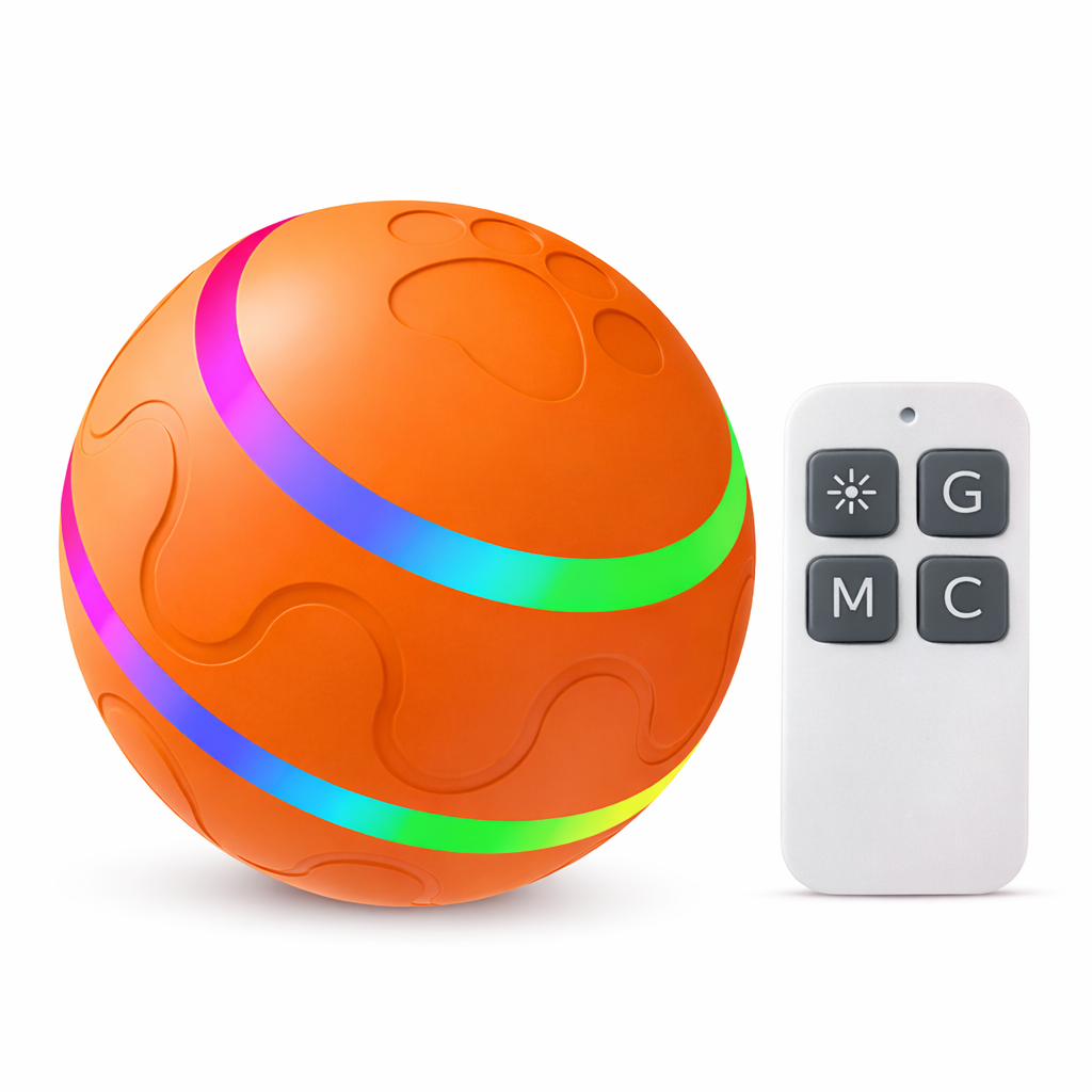 OrbitBall Pro con control remoto (versión Con mando) sobre fondo blanco