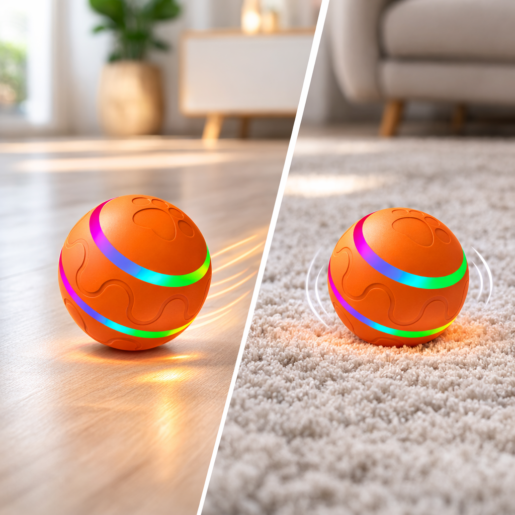 OrbitBall Pro en suelo liso y en alfombra gruesa: comparativa de uso