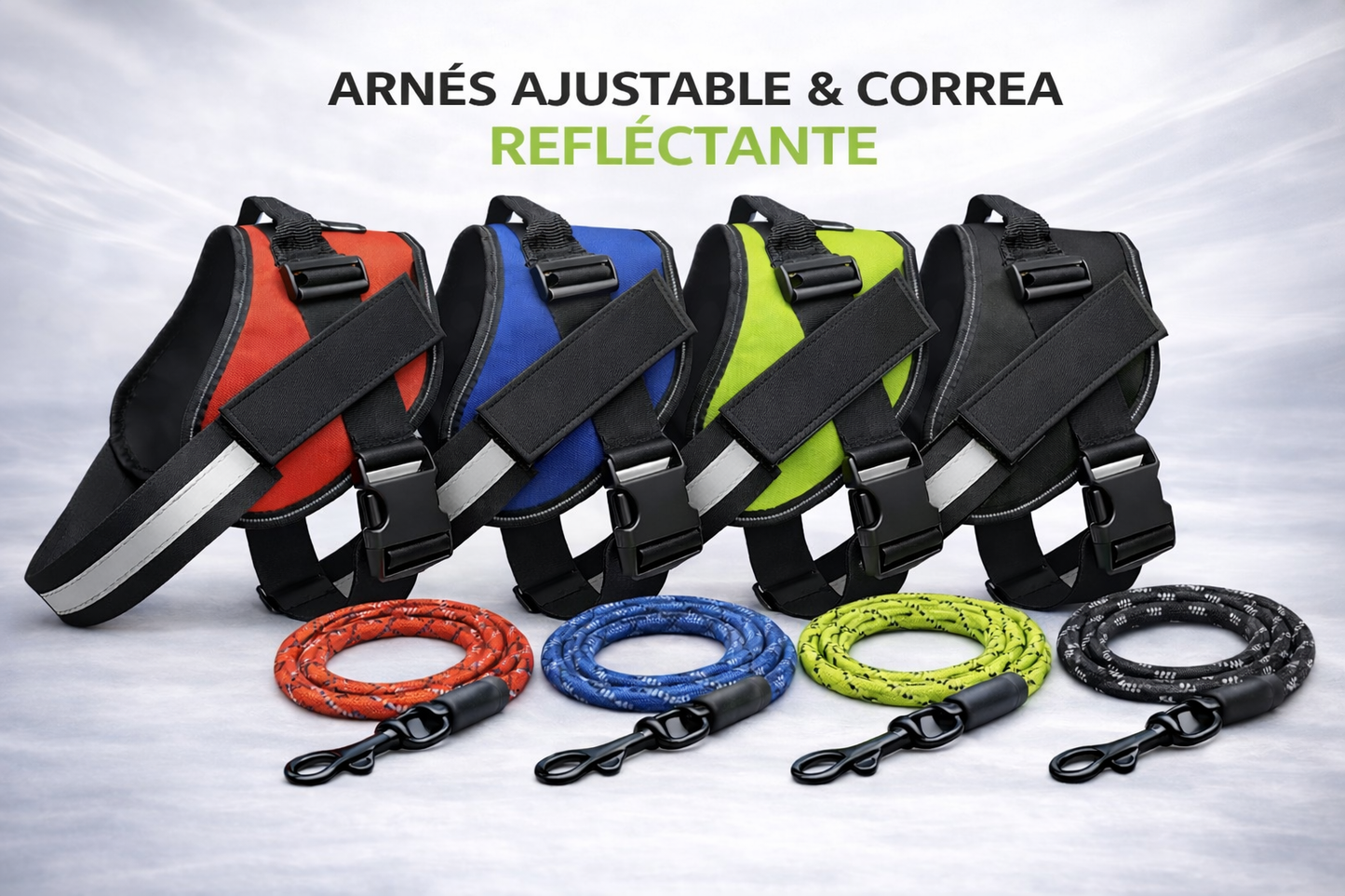 AeroFit Set en 4 colores: negro, azul, rojo y verde con correas a juego