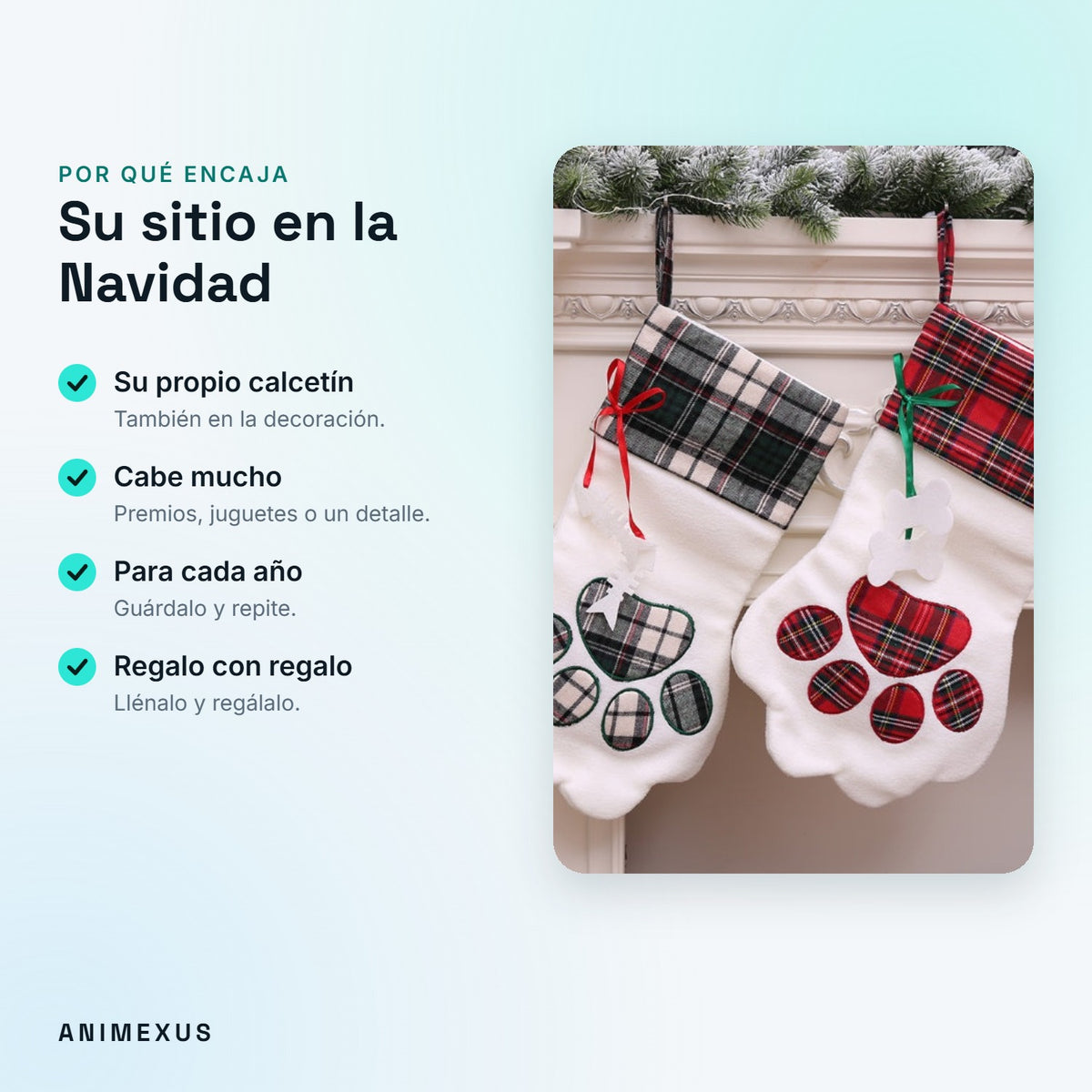 Ventajas de PawStocking: su propio calcetín, cabe mucho, para cada año y como regalo