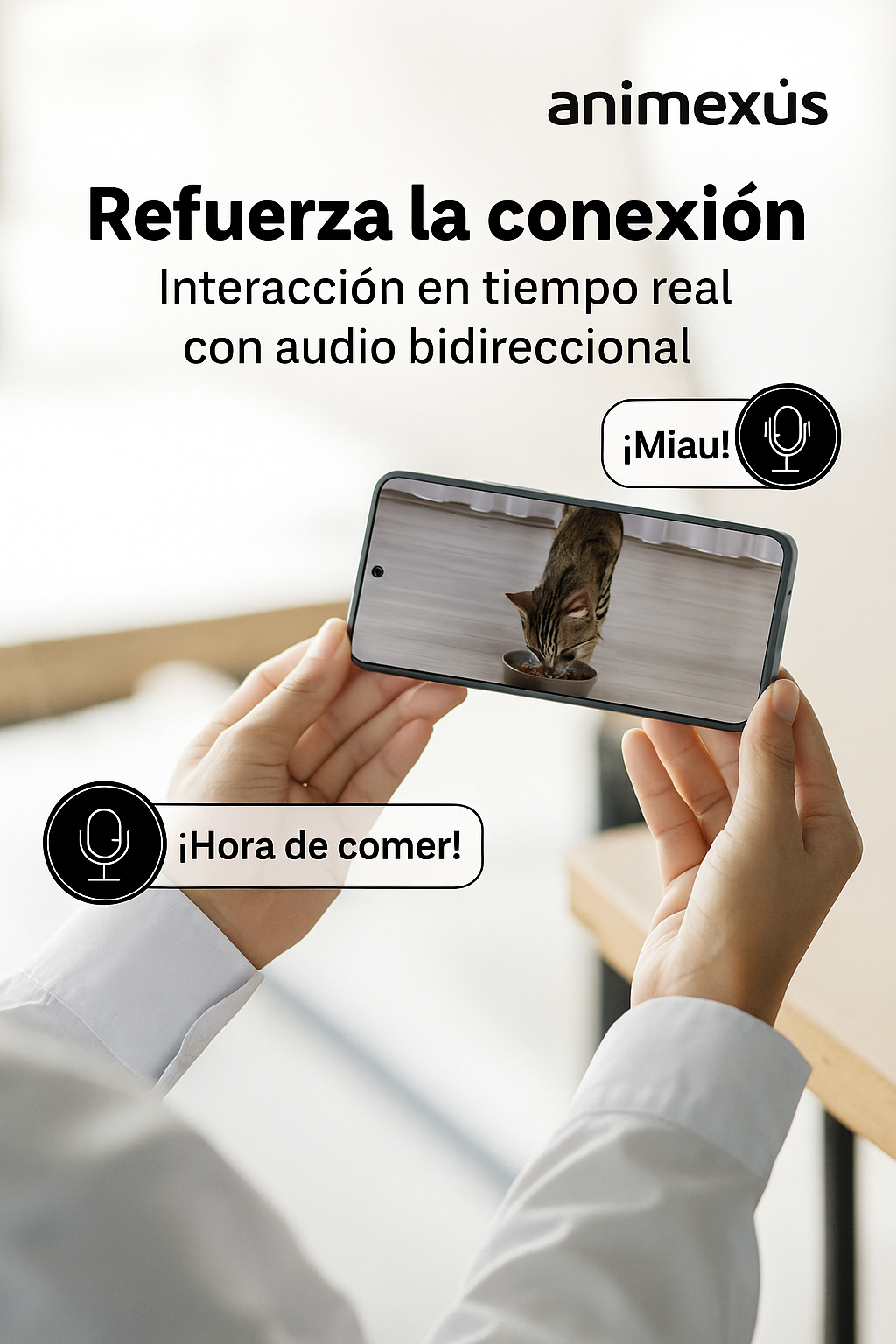 Refuerza la conexión - interacción en tiempo real con audio bidireccional en feeder pro cam