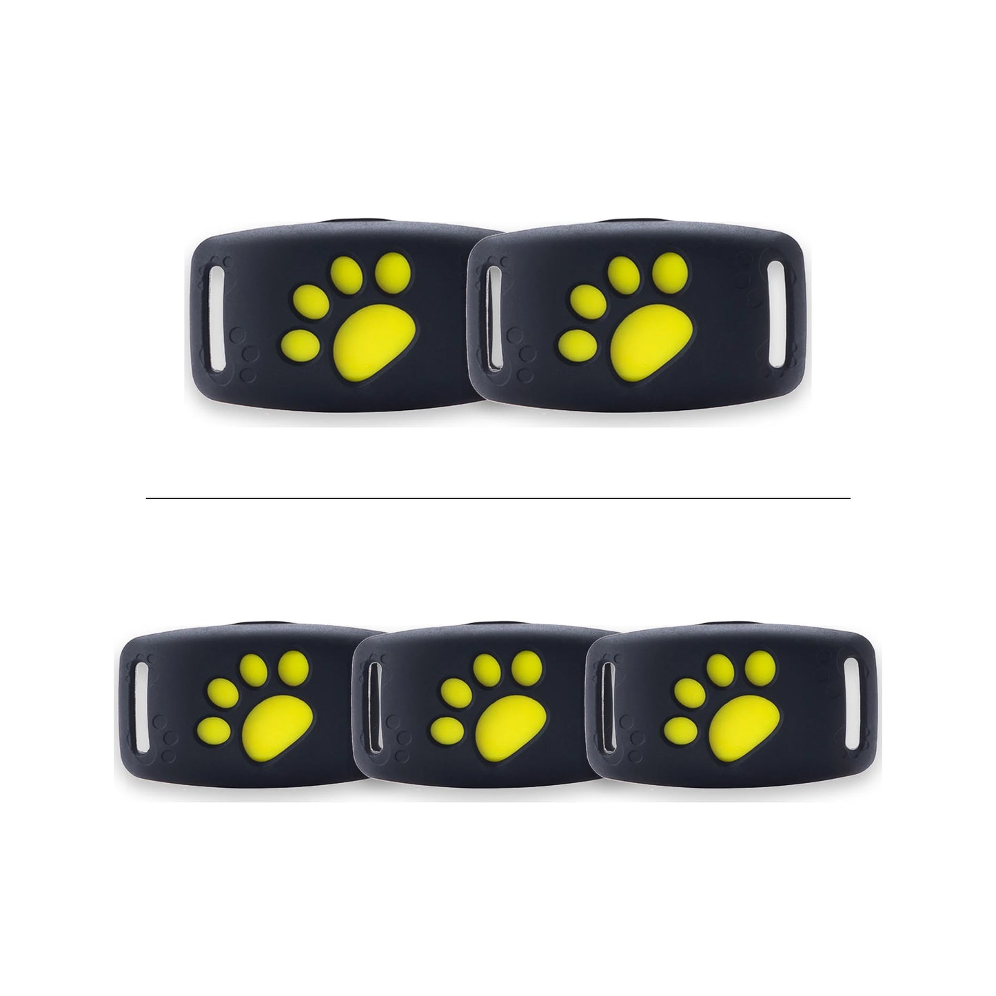 Localizador GPS Secure — packs de 2 y 3 unidades (negro/amarillo)