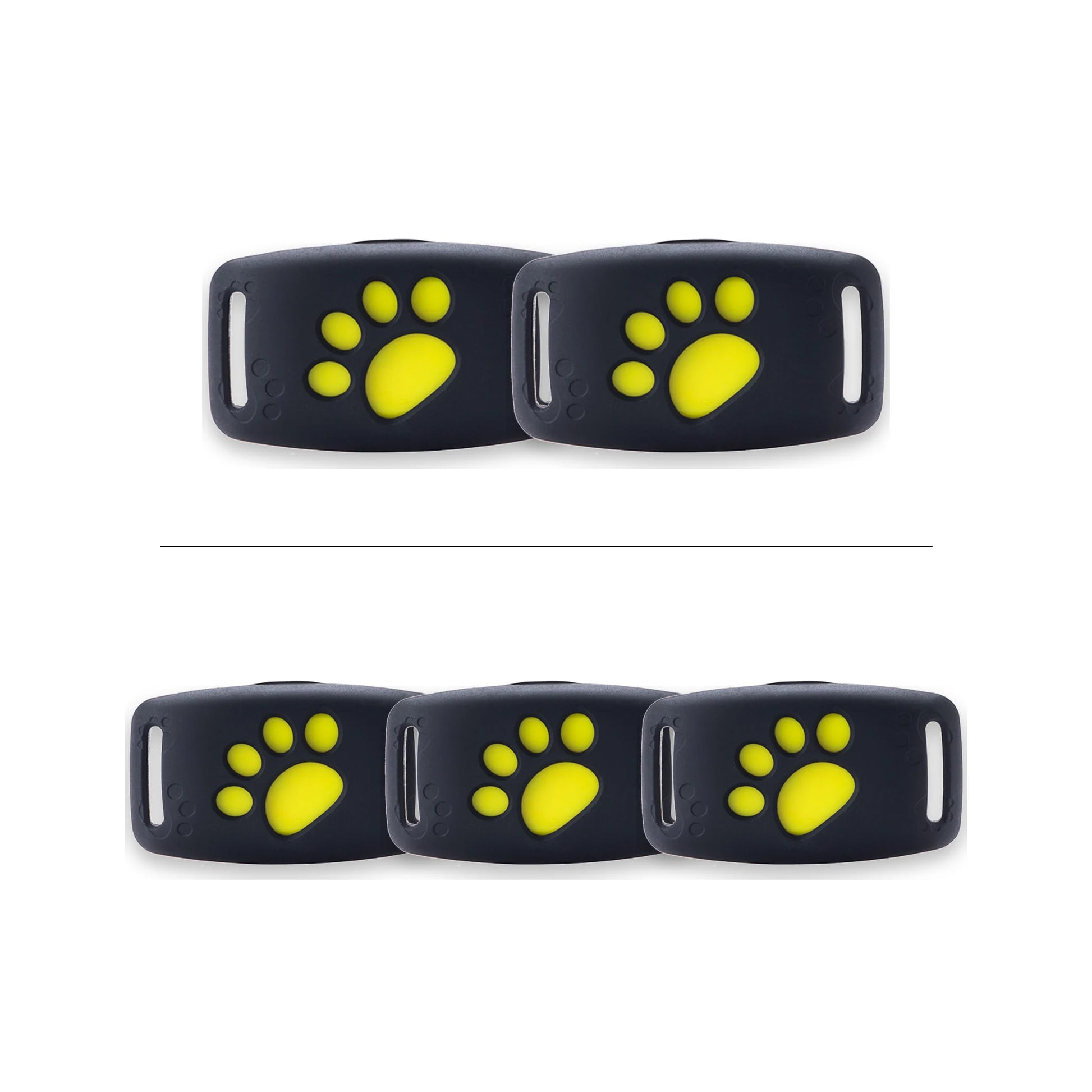 Localizador GPS Secure — packs de 2 y 3 unidades (negro/amarillo)