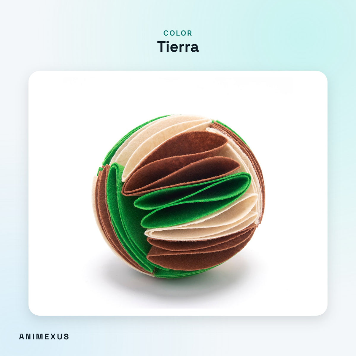 Bola olfativa SniffBall en tonos tierra: beige, marrón y verde