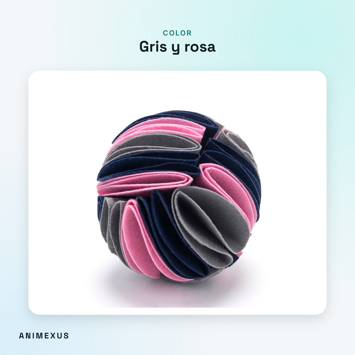 Bola olfativa SniffBall en gris, rosa y azul marino