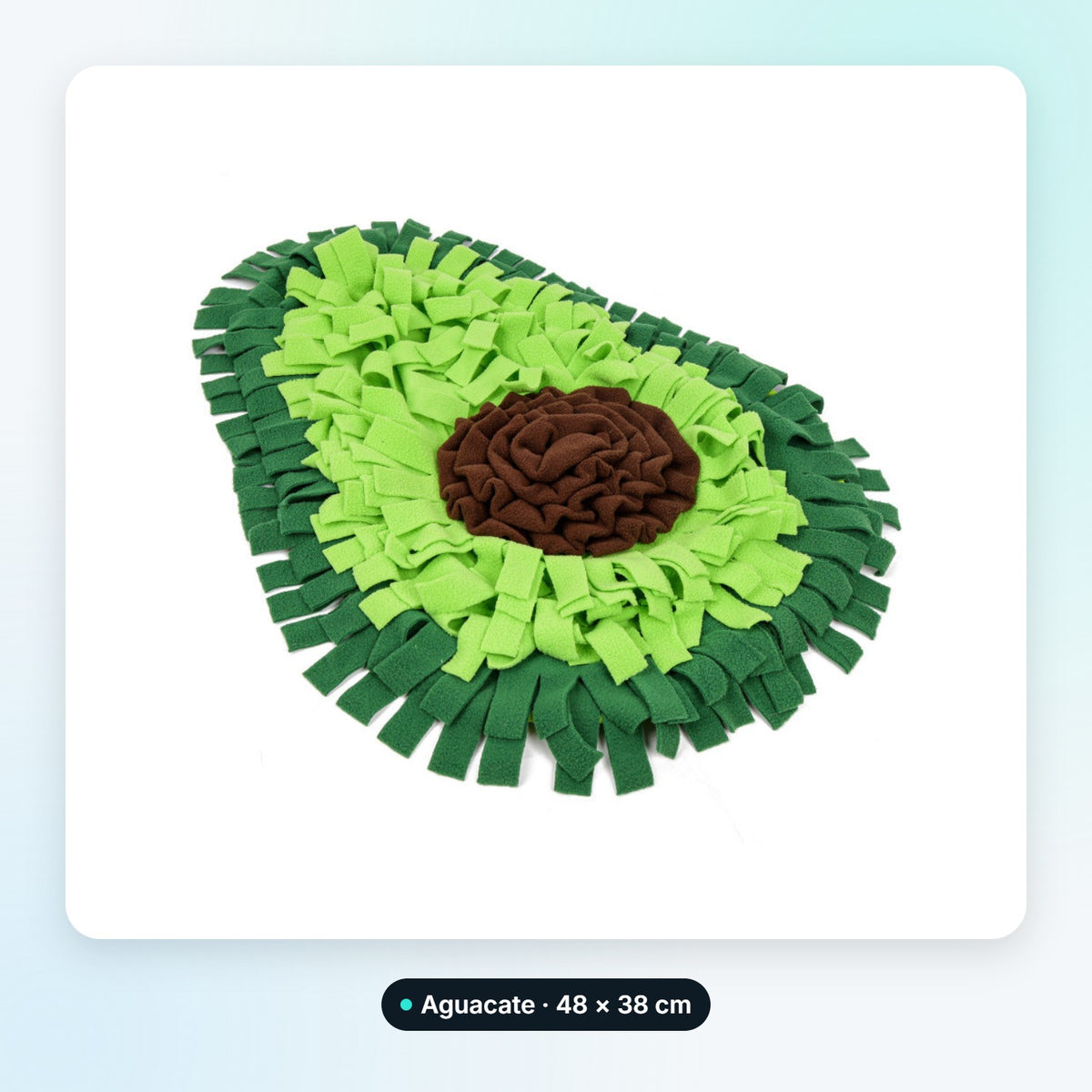 Alfombra olfativa SniffMat, diseño Aguacate · 48 × 38 cm