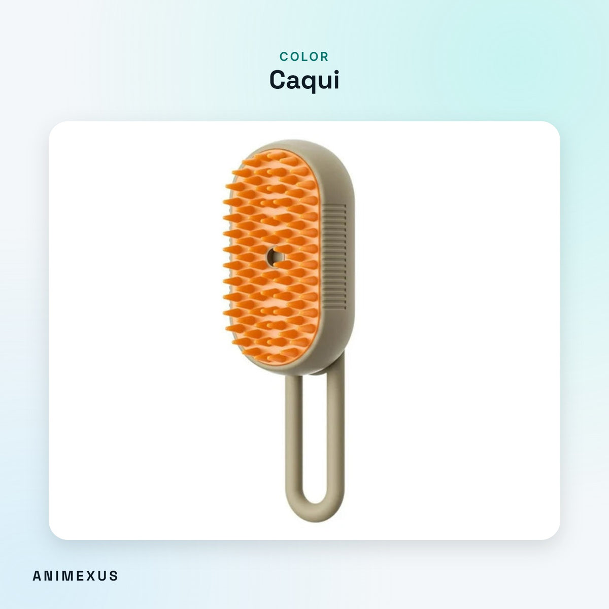 Cepillo SteamBrush en color caqui con púas naranjas