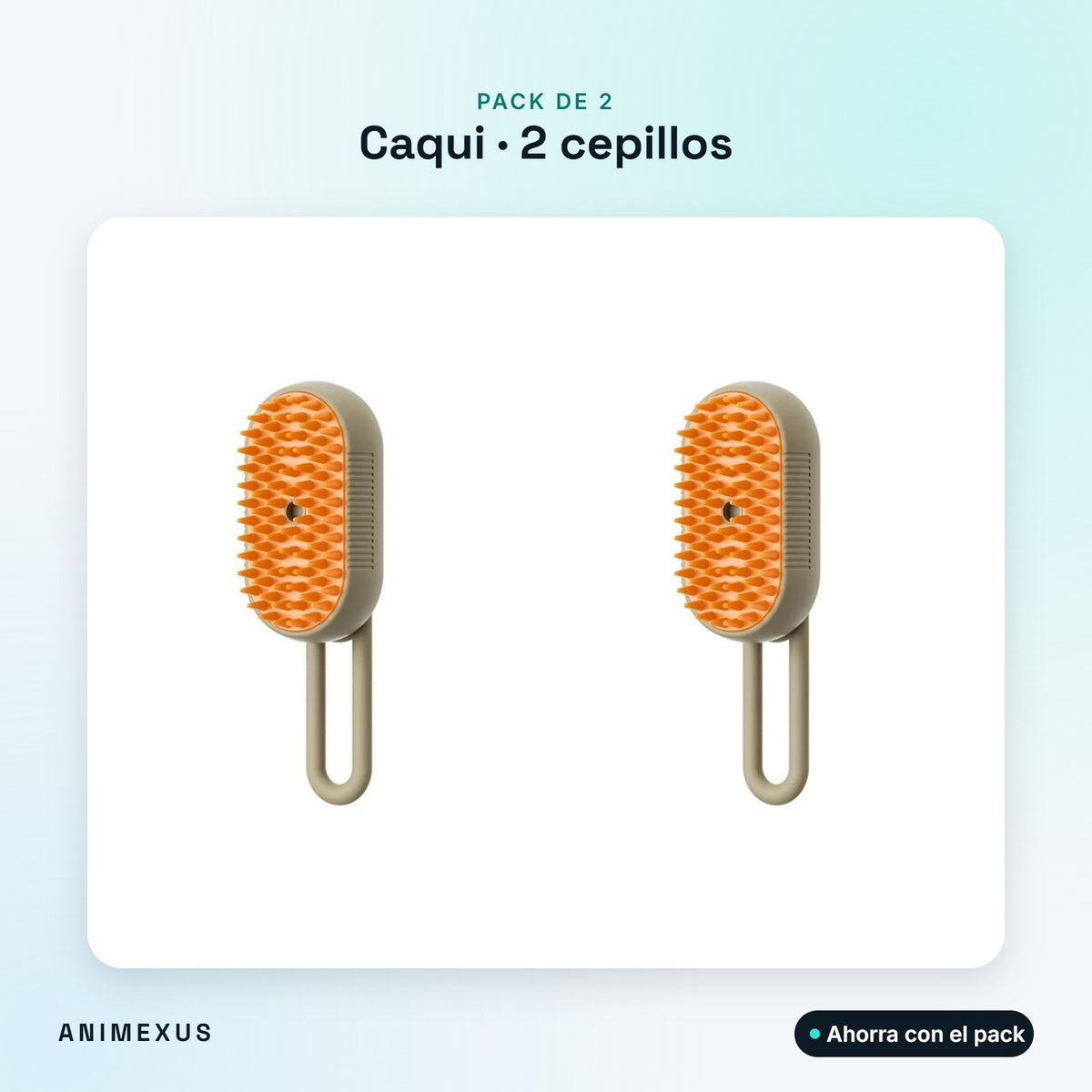 Pack de dos cepillos SteamBrush en color caqui