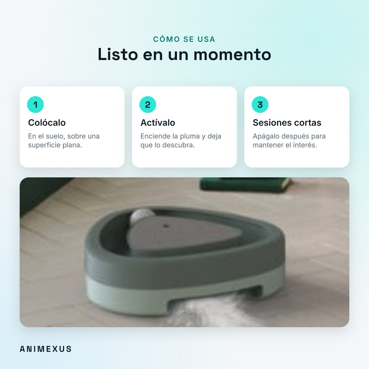 Cómo usar TriPlay: colocarlo en el suelo, activar la pluma y jugar en sesiones cortas