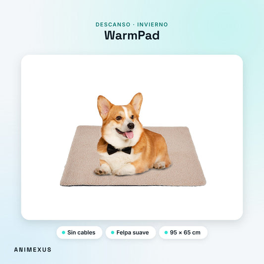 WarmPad, manta térmica sin cables con un perro tumbado encima